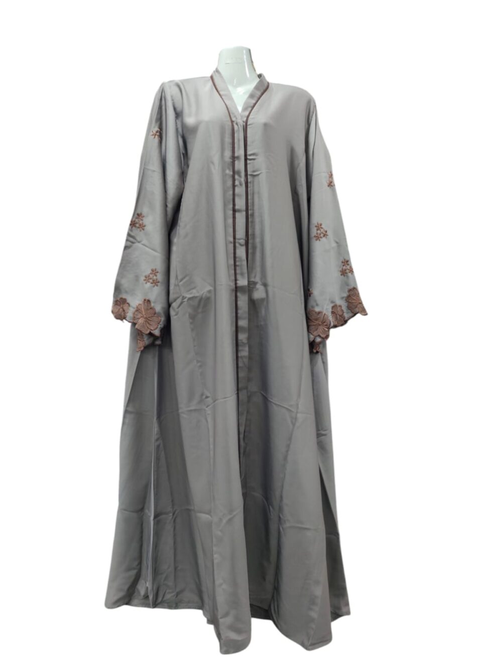 Cutwork Sleeves Abaya Front Open - Image 6