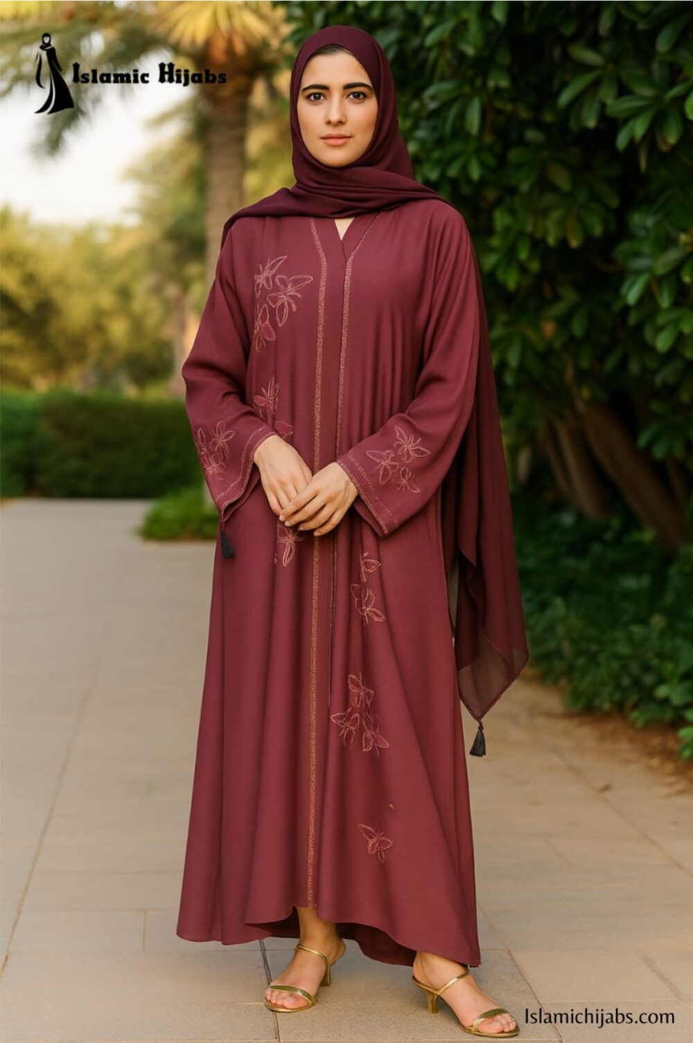 Butterfly Embroidery Abaya