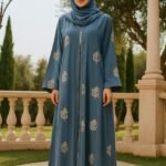 Front Embroidery Double Gown