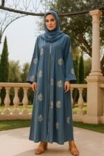 Front Embroidery Double Gown