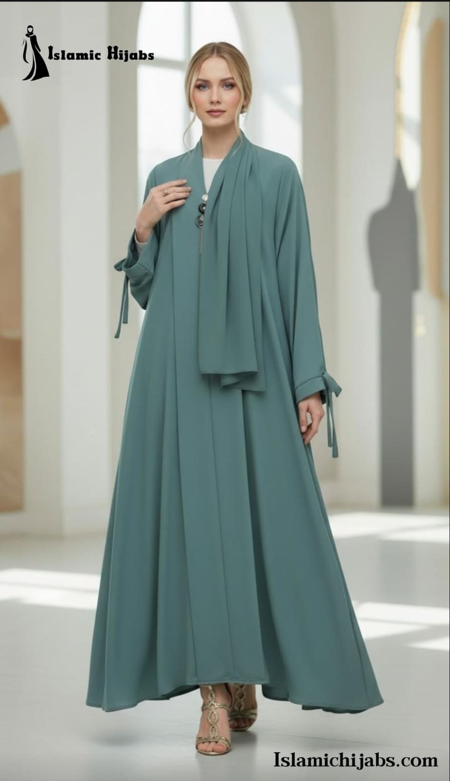 58c561cd-2511-44d0-85bf-62b1158871fc.jpeg Bow Sleeves Abaya - Image 1