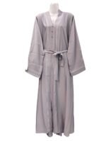 Zoom White Piping Abaya Front Closed - Image 4