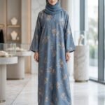 Printed Front Open Abaya