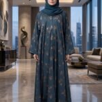 Printed Full Flare Abaya
